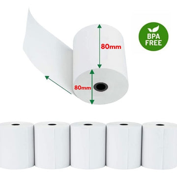 80x80mm Thermal Paper Till Rolls for All EPOS Receipt Printing Machines (Box of 20)
