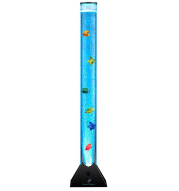 90cm Colour Changing LED Light Bubble Fish Mood Lamp with Colourful Artificial Tropical Fishes, Sensory Relaxing Atmosphere Mood Light