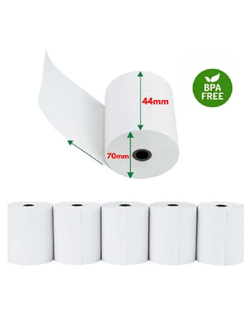 Thermal Paper Till Rolls for All PDQ Machines 44x70 mm (Box of 20)